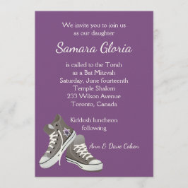 Lila Fade Star Sneakers Bat Mitzvah Einladung