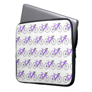 Lila Fahrrad auf Weiß Laptopschutzhülle
