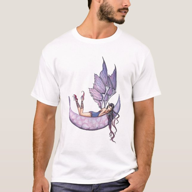 Lila Fairy auf dem Mond T - Shirt (Vorderseite)