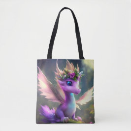 Lila Fairy Dragon (an das Wunderbare glauben) Tasche
