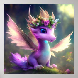 Lila Fairy Dragon Poster
