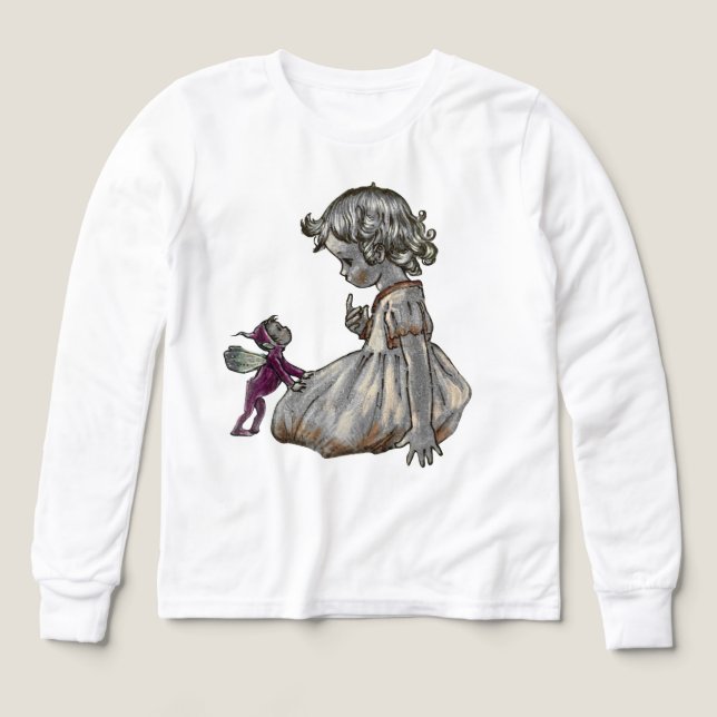 Lila Fairy Langärmelkinder oben (Design Vorderseite)