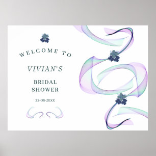 Lila Faith Floral Brautparty Willkommen Poster