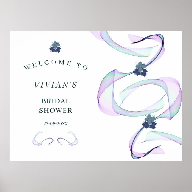 Lila Faith Floral Brautparty Willkommen Poster (Vorne)