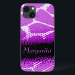 Lila Fall title_seo2<br><div class="desc">Helles Tier gemusterte Gehäuse in Schwarz,  Weiß und fett lila Farbtönen. Personalisieren Sie dieses Objekt mit Ihrem eigenen Namen. Derzeit liest Margarita. Dieses originale Muster von Sarah Trett basiert auf dem Muster einer Giraffe mit einem halbmondförmigen Punktegewinn-Overlay.</div>