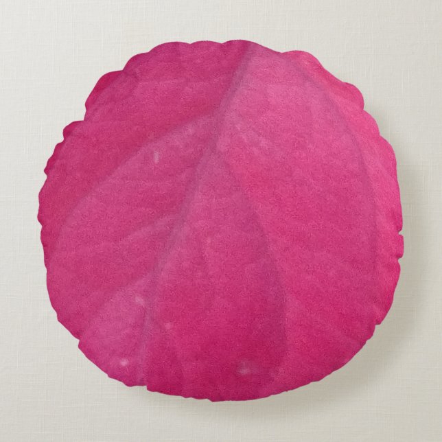 Lila Fall Leaf Rundes Kissen (Vorderseite)