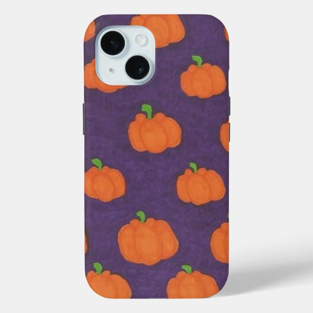 Lila Fall Pumpkin Pattern Case-Mate iPhone Hülle (Rückseite)