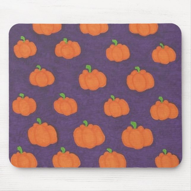 Lila Fall Pumpkin Pattern Mousepad (Vorne)