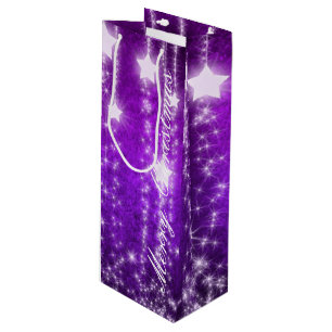 Lila Fallstars Holiday Wine Gift Bag Geschenktüte Für Weinflaschen