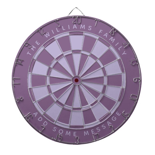 Lila Familienname und Nachrichtenklassiker Dartscheibe (vorne)