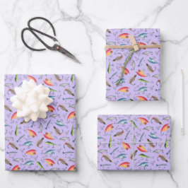 Lila Fänge Geschenkpapier Set