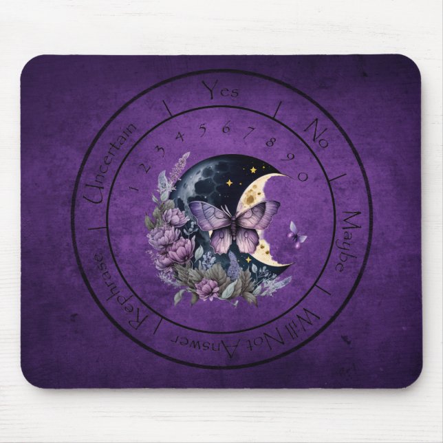 Lila Fantasy Butterfly Pendulum Mat Mousepad (Vorne)