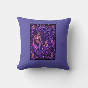 Lila Fantasy Meerjungfrau-Duo Ozeantraum-Kunst Kissen