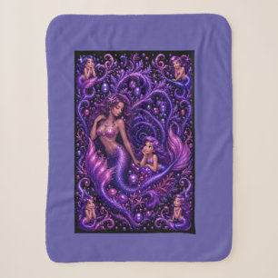 Lila Fantasy Meerjungfrau-Duo Ozeantraum-Kunst  Sherpadecke
