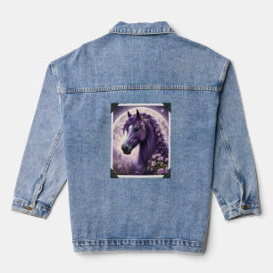 Lila Fantasy-Mond-Pferd, Jeansjacke
