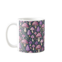 Lila Fantasy Mushroom Nattern Muster