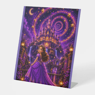 Lila Fantasy Prinzessinnen Schloss Kunst | Magisch Sockelschild