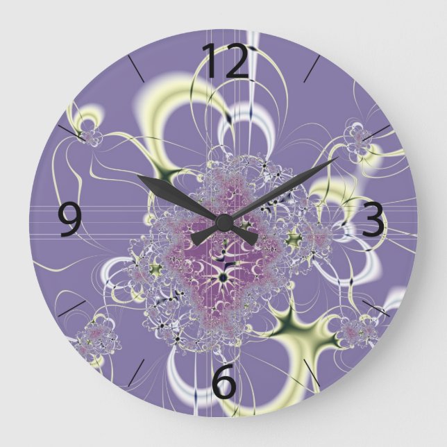 Lila Fantasy Round Wallclock - Maßgeschneidert Große Wanduhr (Vorderseite)
