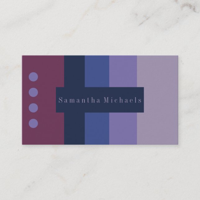 Lila Farbblockkarten Visitenkarte (Vorderseite)