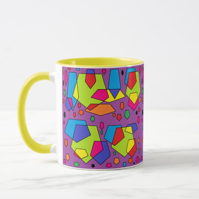 Lila Farbdesign fett gemusterte Tasse (Links)