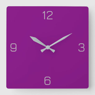 Lila Farbe 800080 - Option Name hinzufügen Quadratische Wanduhr