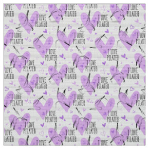 Lila Farbe des Pilates Pose-nahtlosen Musters Stoff