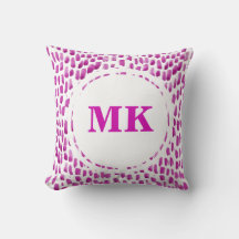 Lila Farbe gemustert Monogramm Kissen