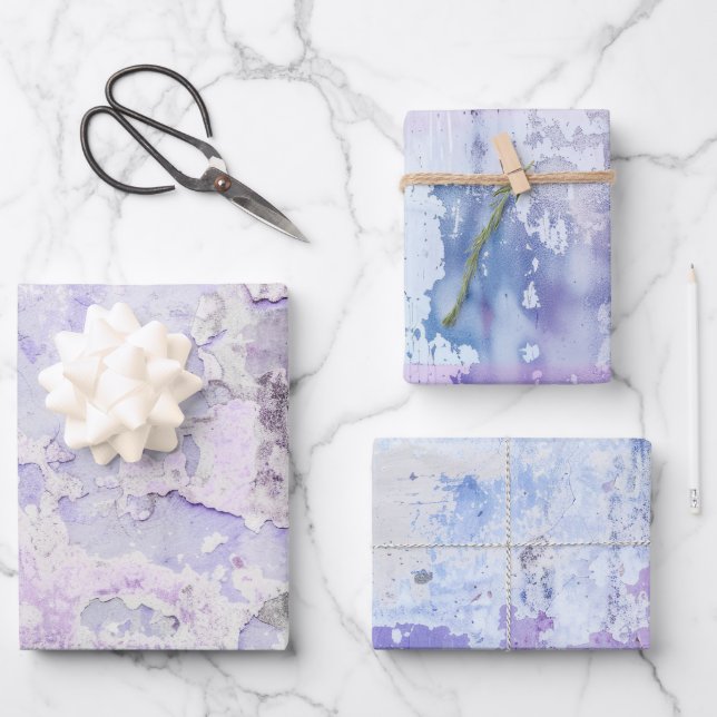 Lila Farbe Geschenkpapier Set (Vorderseite)