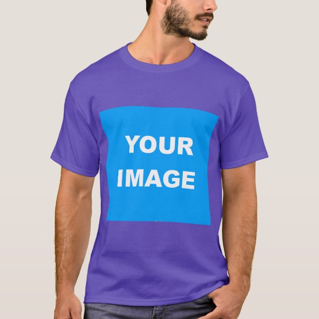 Lila Farbe Hinzufügen des Foto-Bildlogos T-Shirt (Vorderseite)