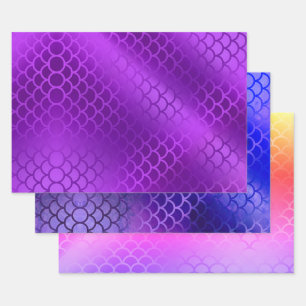 Lila Farben und Farbverlauf Geschenkpapier Set