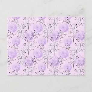 Lila Farbige Blume Botanisch Floral Postkarte