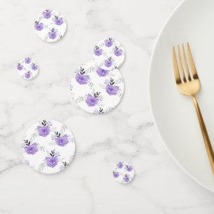 Lila Farbige Blumen Botanisch Floral Konfetti
