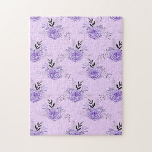 Lila Farbige Blumen Botanisches Florales Muster