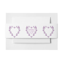 Lila farbige Butterflies-Hochzeit Einladungsbanderole