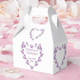 Lila farbige Butterflies-Hochzeit Geschenkschachtel