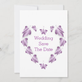 Lila farbige Butterflies-Hochzeit Save The Date