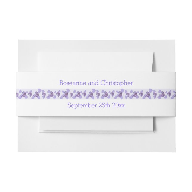 Lila farbige Wisteria Heart Design Wedding Einladungsbanderole (Vorderseite Beispiel)