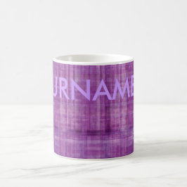 Lila Farbmoderne Kunst-Tasse mit Ihrem Namen Verwandlungstasse