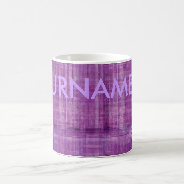 Lila Farbmoderne Kunst-Tasse mit Ihrem Namen Verwandlungstasse (Mittel)
