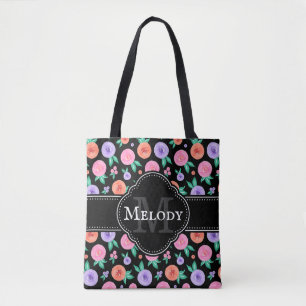 Lila Farbmuster für die Rose auf schwarz Tasche