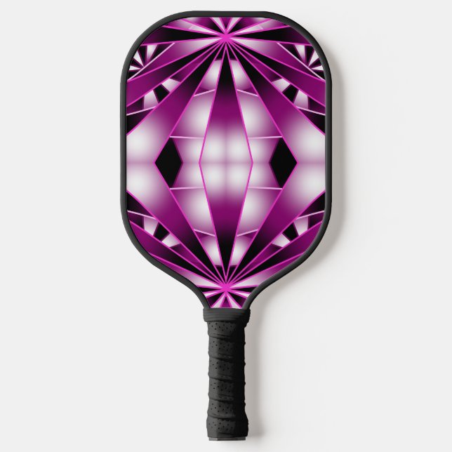 Lila Farbtiefe Gezeichnet Pickleball Schläger (Vorderseite)