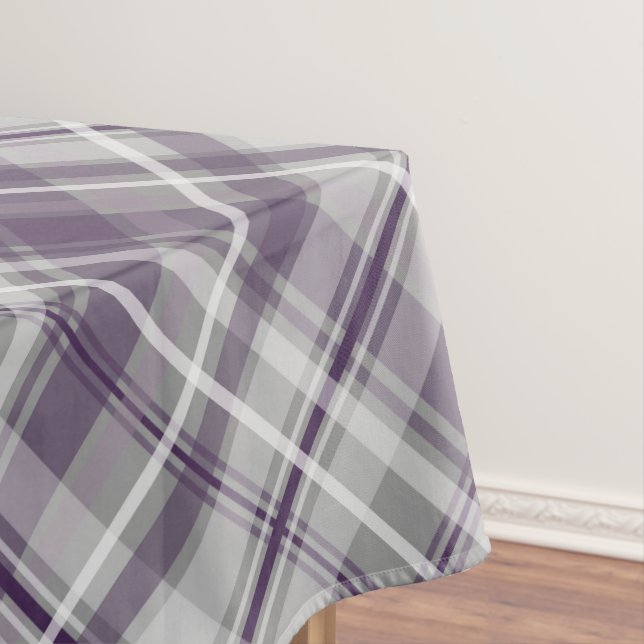 lila Farbtöne in Graudiagonale kariert Tischdecke (Beispiel)