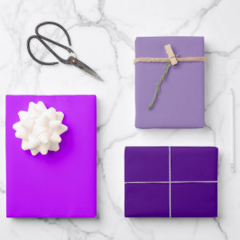 Lila Farbtöne von Elektro-Lavendel 3 Tones Geschenkpapier Set