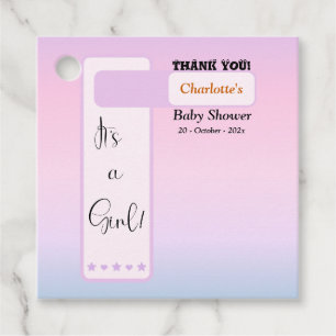 Lila Farbverlauf Süße Augapfel Text Baby Shower Geschenkanhänger