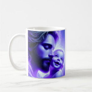 Lila Father Baby Bond Kaffeetasse