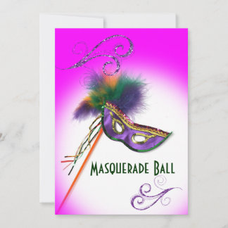 Lila Feather Mask Lila Masquerade Party Einladung