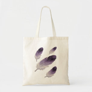 Lila Feder 3D Ölgemälde Boho Minimalist Tragetasche