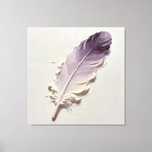 Lila Feder Wandkunst Impasto Leinwanddruck