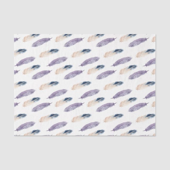 Lila Federn (Design 6 der Lila Serie) Seidenpapier (Vorderseite)