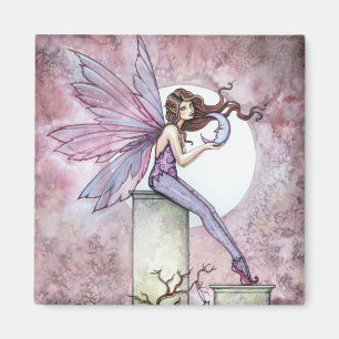Lila Fee mit Mond Magnet